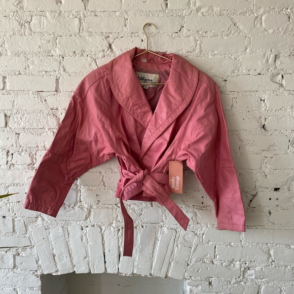 Wilsons Leather Jackets & Blazers - WILSONS vintage Pink crop Leather Jacket